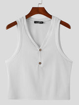 Mens Knitted Ribbed V-Neck Tank SKUK66767