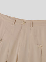 Mens Solid Pleated Wide Leg Pants SKUK17996