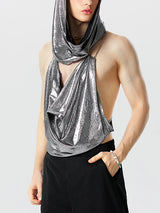 Mens Glitter Chain Design Hooded Vest SKUK16219