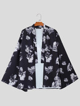 Mens Floral Print Bell Sleeve Cardigan SKUK91171