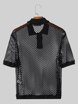 Mens Mesh See Throught Short Sleeve Shirt SKUK55407