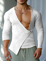 Mens Deconstructed Textured Long Sleeve T-Shirt SKUK82381