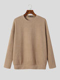 Mens Solid Button Cuff Knit Pullover Sweater SKUK37365