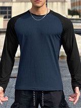 Mens Casual Textured Long Sleeve T-Shirt SKUK76401