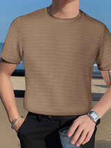 Mens Texture Crew Neck Short Sleeve T-Shirt SKUK07556