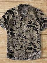 Mens Cotton Linen Ethnic Floral Print Shirt SKUJ45914