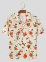 Mens Floral Print Short Sleeve Golf Shirt SKUK61618