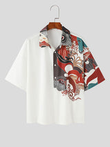 Mens Ethnic Print Short Sleeve Casual Shirt SKUK61538