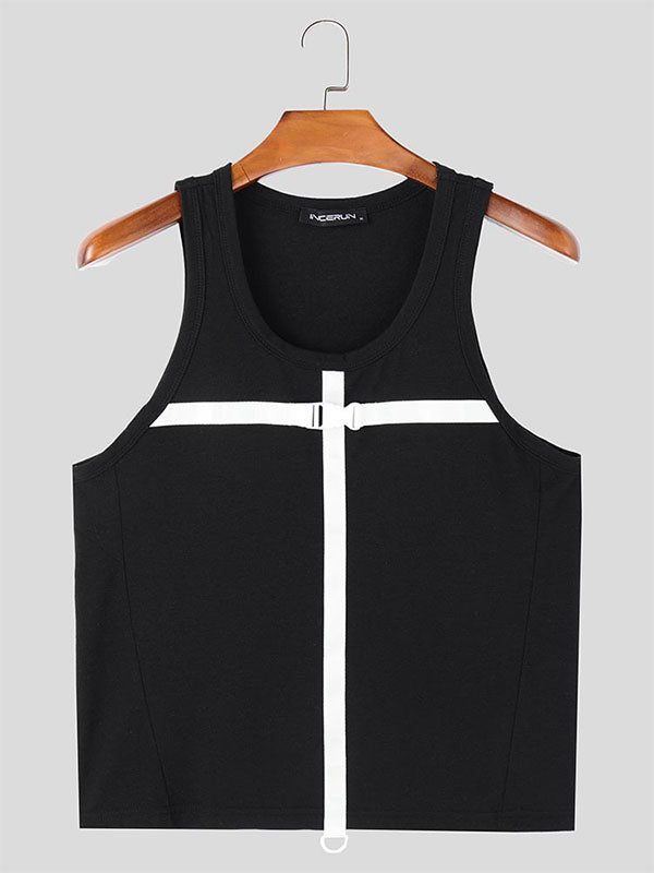 Mens Cross Color-Block Patch Tank SKUK91691