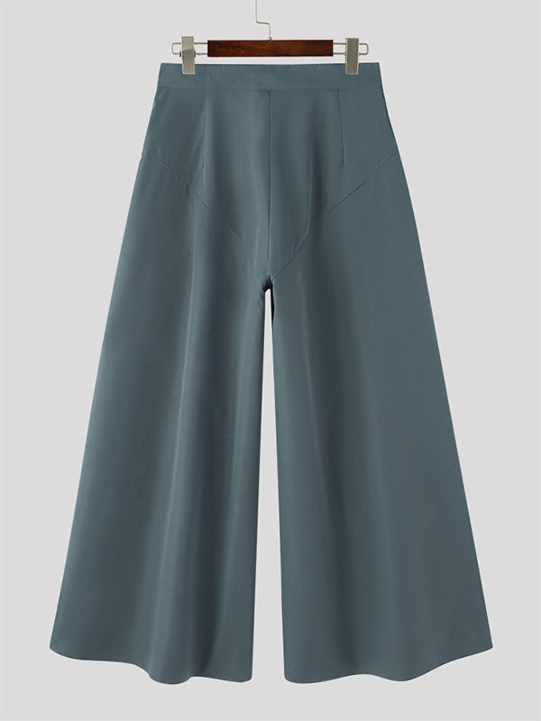 Mens Solid Layered Split Wide Leg Pants SKUJ95023