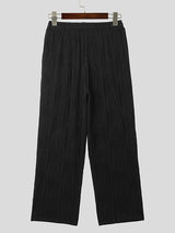 Mens Solid Texture Casual Drawstring Waist Pants SKUK45417