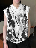 Mens Color Clash Print V-Neck Sleeveless Vest SKUK60264