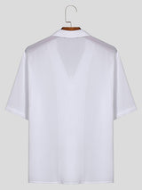 Mens Chiffon See Through Short Sleeve Shirt SKUK46343