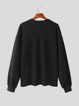 Mens Texture Notched Neck Long Sleeve T-Shirt SKUK38336