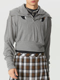 Mens Cutout Zip Design Knit Crop Top SKUK29510