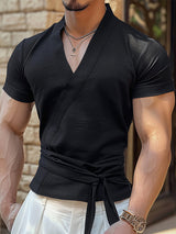 Mens Tie Waist Short Sleeve T-Shirt SKUK66037