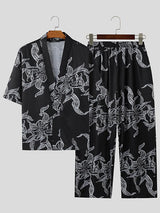 Mens Floral Print Two-Piece Outfit SKUK80478