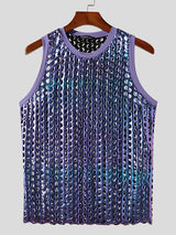 Mens Ombre Metallic Hollow Out Sleeveless Vest SKUK10285