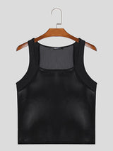 Mens Mesh Patchwork See Through Sleeveless Vest SKUK42902