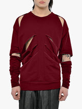 Mens Cut-Out Design Long-Sleeve Hoodie SKUK85790