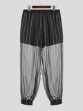 Mens Striped See Through Elastic Waist Pants SKUK62399