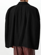 Mens Ruffle Long-Sleeve High-Neck Cloak SKUK79554