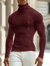 Mens Solid Color Textured Pullover Long Sleeve Sweater SKUK84482