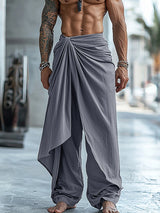 Mens Ruched Layered Design Casual Pant SKUK83040