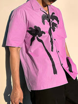 Mens Palm Tree Print Short-Sleeve Shirt SKUK67191