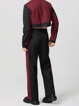 Mens Color-block Cropped Two Pieces Outfit SKUK92646