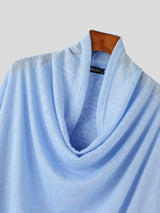 Mens Solid Cowl Neck Irregular Hem T-Shirt SKUK23157