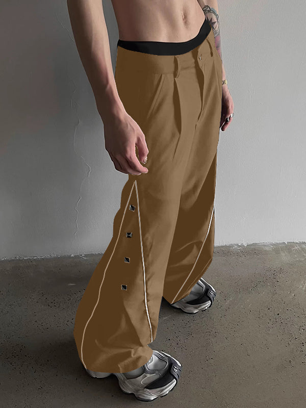 Mens Solid Color Deconstructed Long Pant SKUK76971