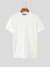 Mens Solid Half-Collar Short Sleeve T-Shirt SKUK60065