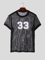 Mens Digital Printed Mesh Round Neck T-Shirt SKUK72786