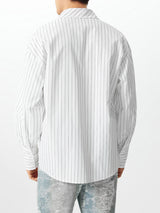 Mens Striped Bow Tie Long Sleeve Shirt SKUK80428