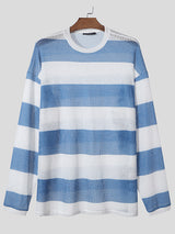 Mens Horizontal Stripe Long-Sleeve T-Shirt SKUK81732