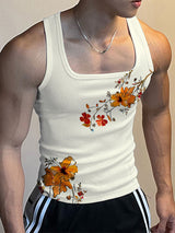 Mens Ethnic Print U-Neck Sleeveless Tank SKUK67906