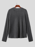 Mens Plush Solid Long Sleeve Pullover Sweater SKUK39048