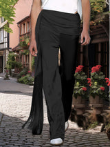 Mens Solid Color Tassel Satin Long Pant SKUK91787