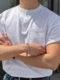 Mens Solid Color Pocket Short Sleeve T-Shirt SKUK63667