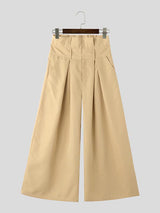 Mens Solid Color Ruched Design Pant SKUK89061