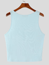 Mens Asymmetrical Zipper Design Sleeveless Tank SKUK80686