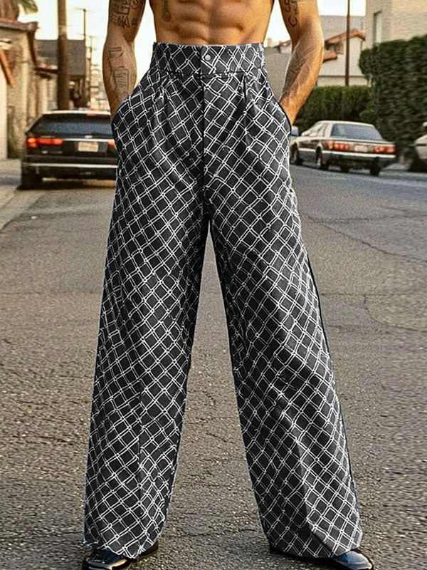 Mens Diamond Print High-Waist Pant SKUK87968