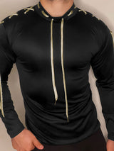 Mens Lace-Up Design Fitted Long Sleeve T-Shirt SKUK83107