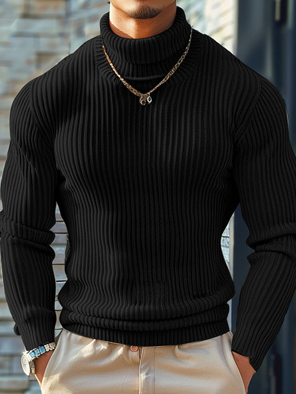 Mens Textured Stripe Long-Sleeve Sweater SKUK76156