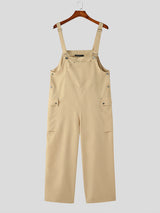 Mens Solid Multi Pocket Cargo Overall SKUK08779