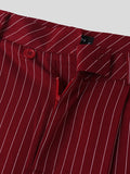 Mens Vertical Striped Pleated Casual Pants SKUK27787