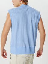 Mens Solid Cutout See Through Sleeveless Vest SKUK58948