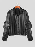 Mens Faux Leather Zip Pocket Biker Jacket SKUK29412