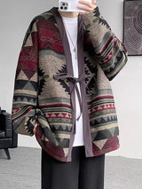 Mens Bohemian Print Long Sleeve Cardigan SKUK83002